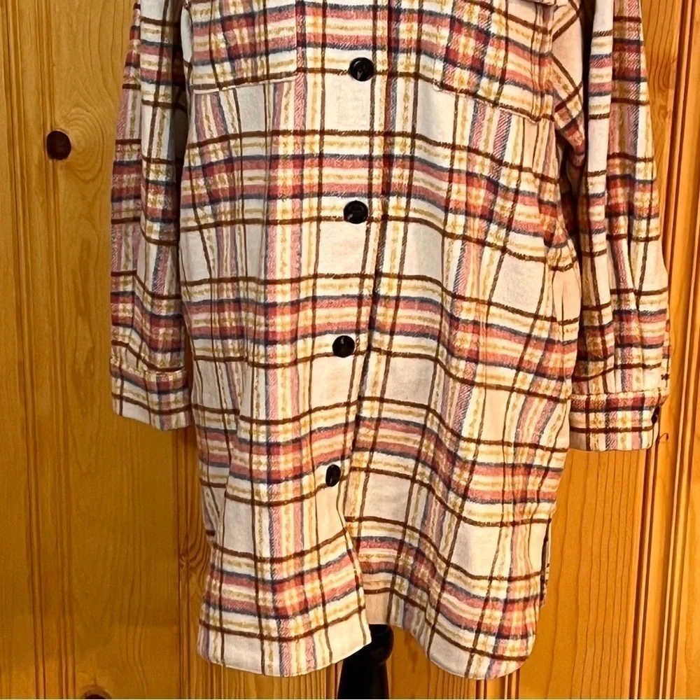 Stella Nova Emmy Blue And Pink Checked Oversized Button Jacket Sz-40 - Picture 4 of 10